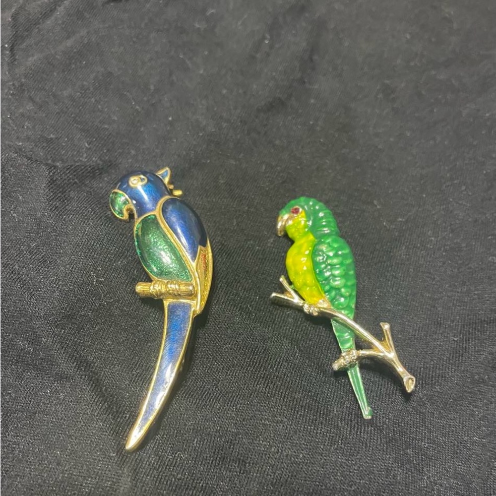 🦜 parrots brooch vintage